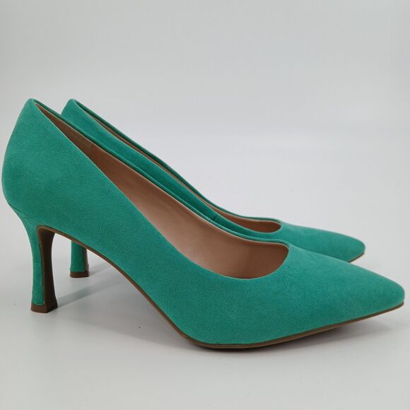 Kelly & Katie Emmie Pumps Womens 8.5 Green Suede Party Corporatecore Aesthetic - Picture 2 of 8